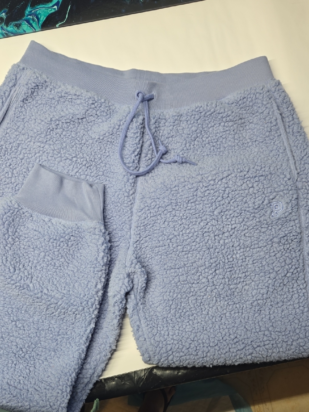 PINK Victoria's Secret Light Lavender Sherpa Joggers